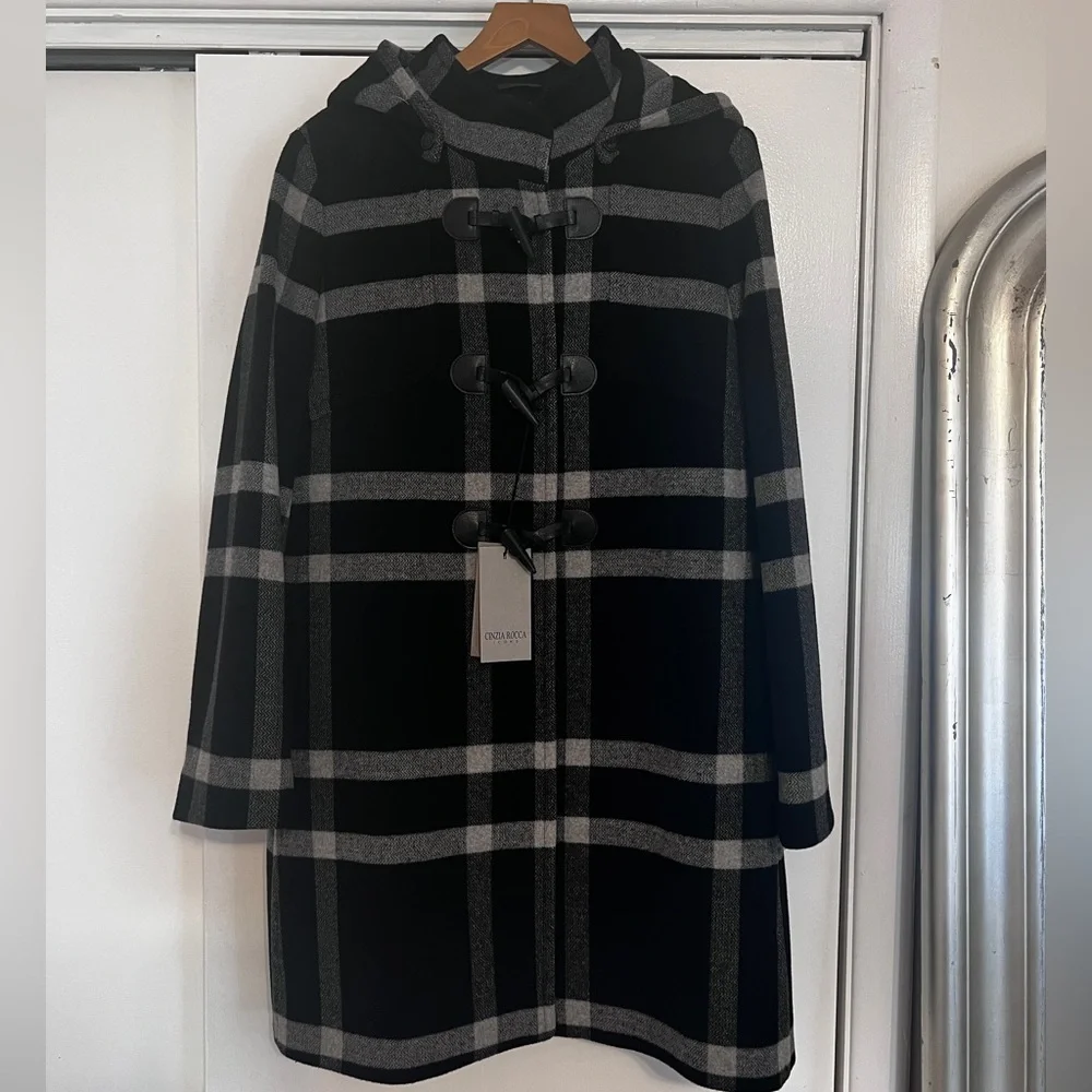 Cinzia Rocca plaid toggle coat - Picture 2 of 3